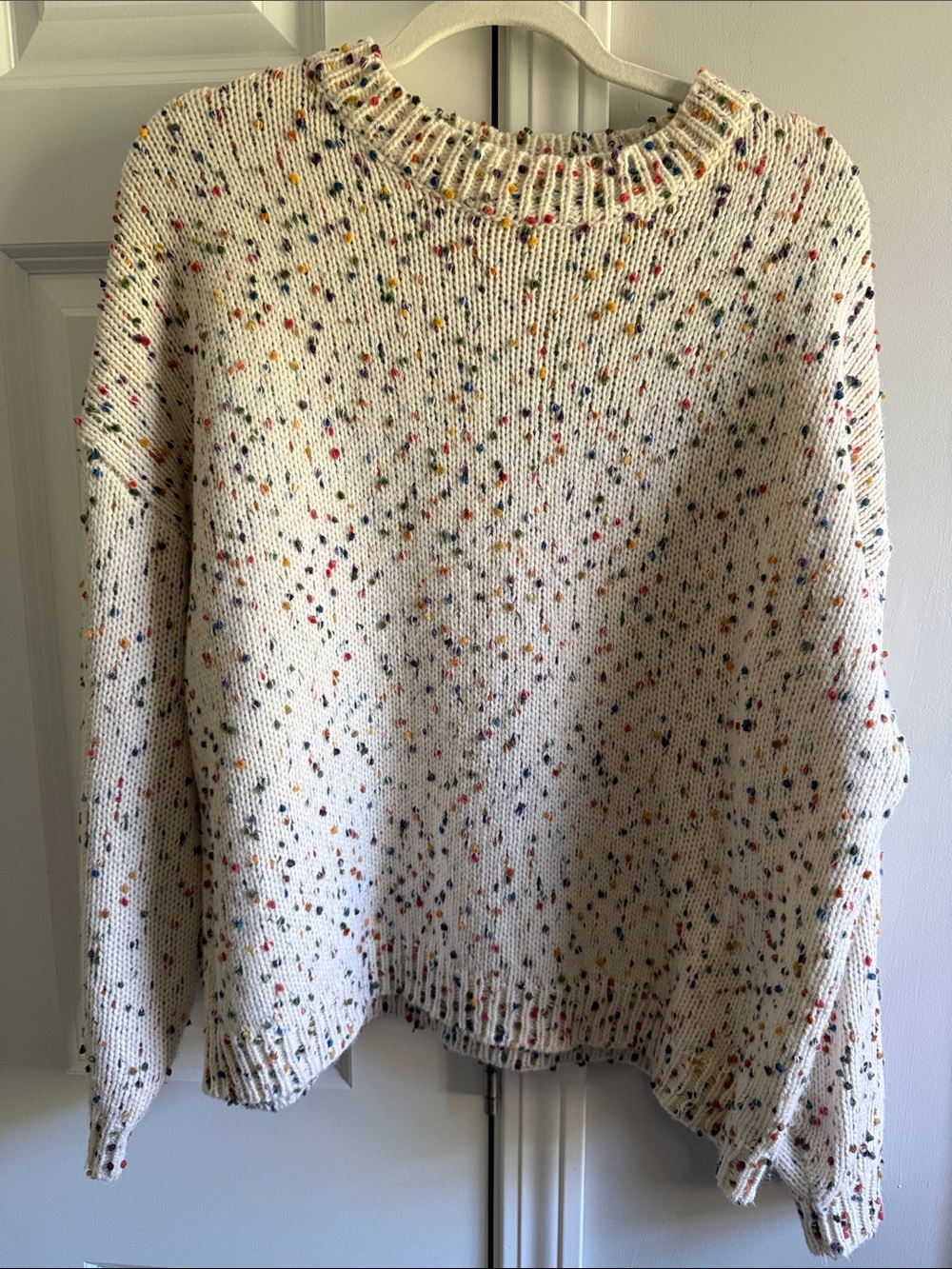 Cream Confetti Knit Sweater - Unbranded